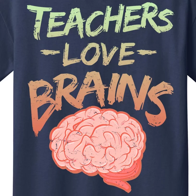 Teacher Loves Brains Kids T-Shirt