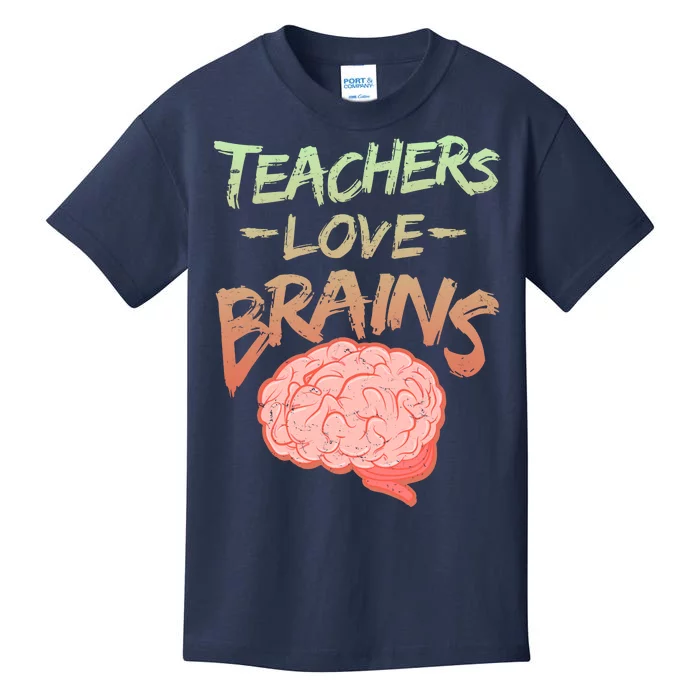 Teacher Loves Brains Kids T-Shirt