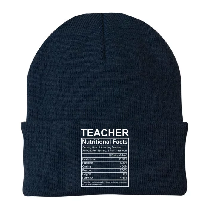 Teacher Nutritional Facts Knit Cap Winter Beanie