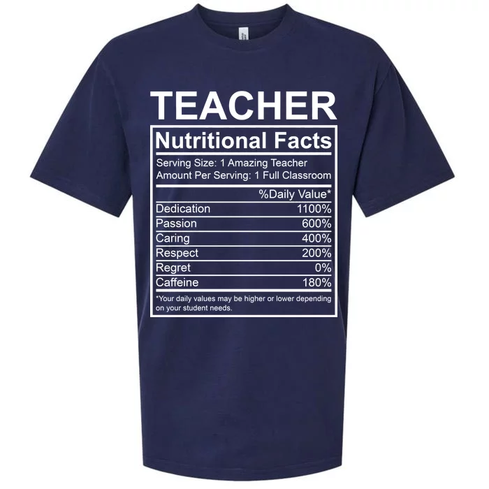 Teacher Nutritional Facts Sueded Cloud Jersey T-Shirt