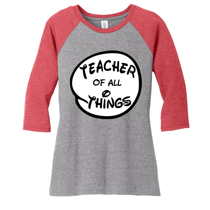 Teacher of all Things Emblem Women's Tri-Blend 3/4-Sleeve Raglan Shirt