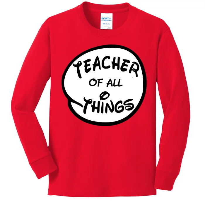 Teacher of all Things Emblem Kids Long Sleeve Shirt