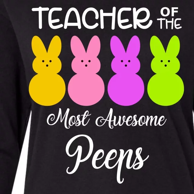 Teacher Of The Cutest Peeps Easter Bunny Womens Cotton Relaxed Long Sleeve T-Shirt