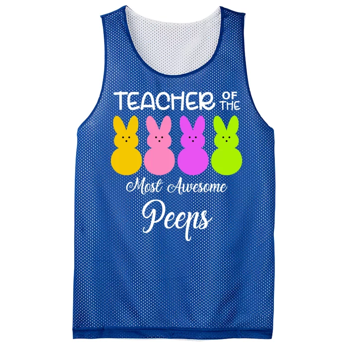 Teacher Of The Cutest Peeps Easter Bunny Mesh Reversible Basketball Jersey Tank