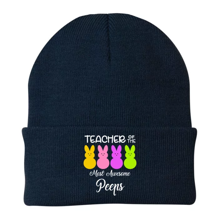 Teacher Of The Cutest Peeps Easter Bunny Knit Cap Winter Beanie