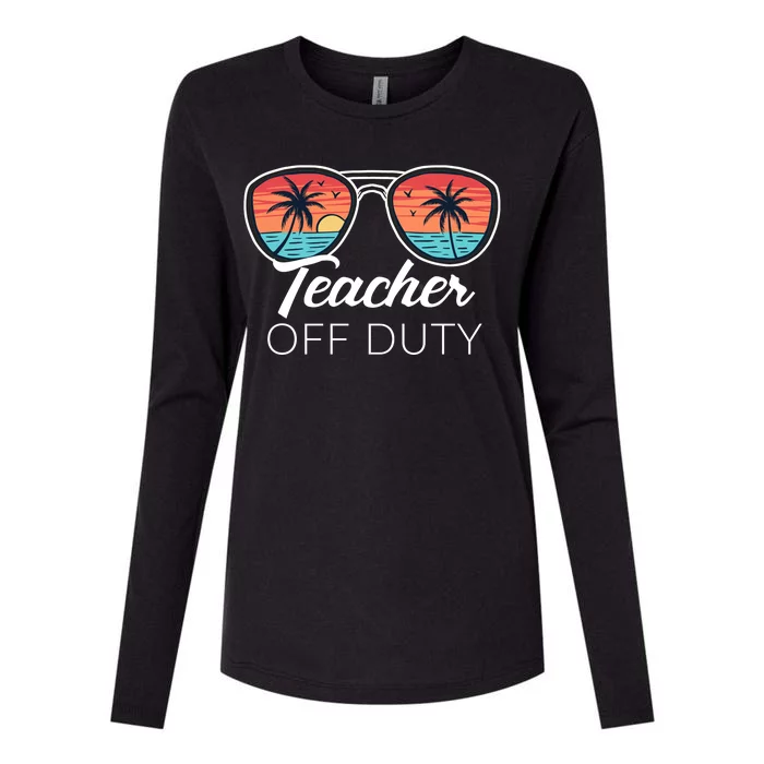 Teacher Off Duty Tropical Vacation Womens Cotton Relaxed Long Sleeve T-Shirt