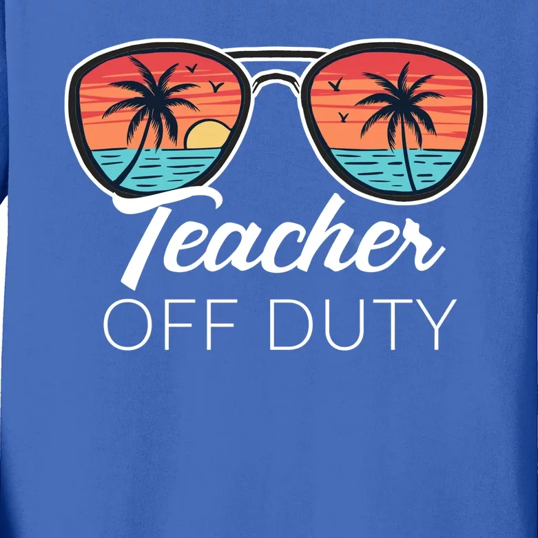 Teacher Off Duty Tropical Vacation Kids Long Sleeve Shirt