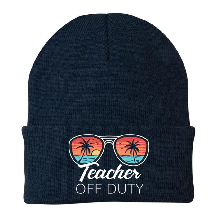 Teacher Off Duty Tropical Vacation Knit Cap Winter Beanie