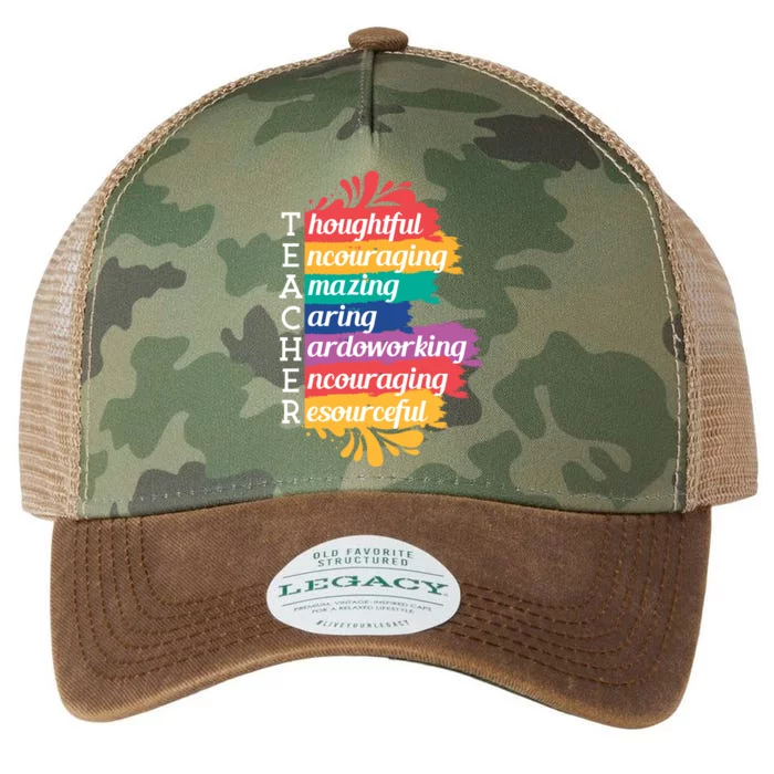 Teacher Rainbow Quote Legacy Tie Dye Trucker Hat