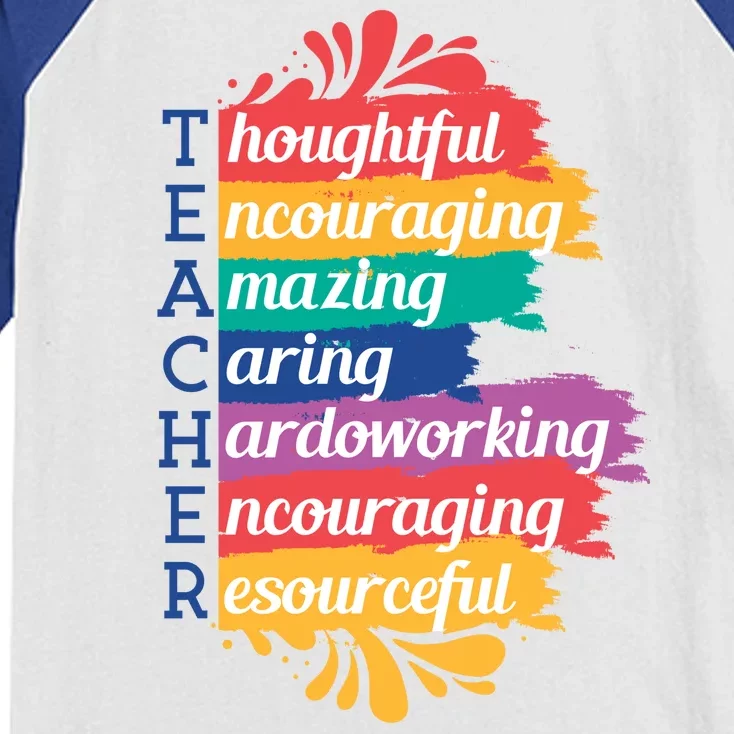 Teacher Rainbow Quote Kids Colorblock Raglan Jersey