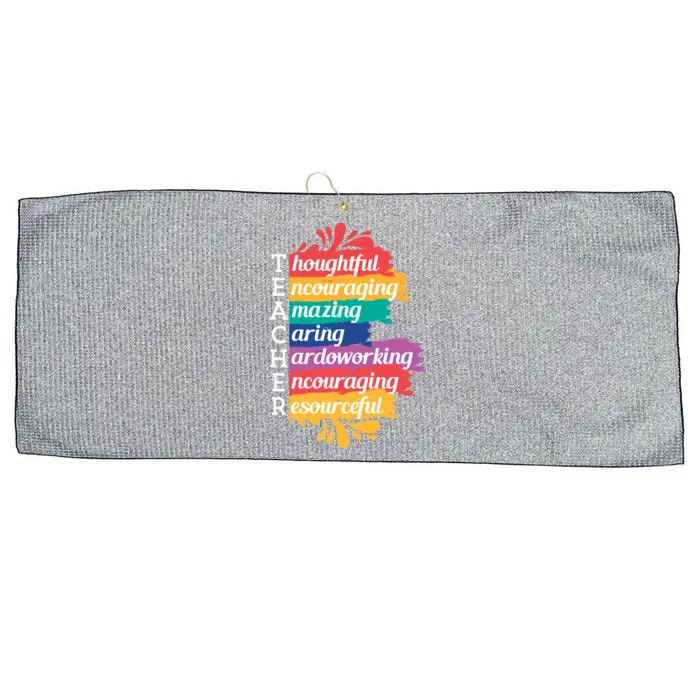 Teacher Rainbow Quote Large Microfiber Waffle Golf Towel