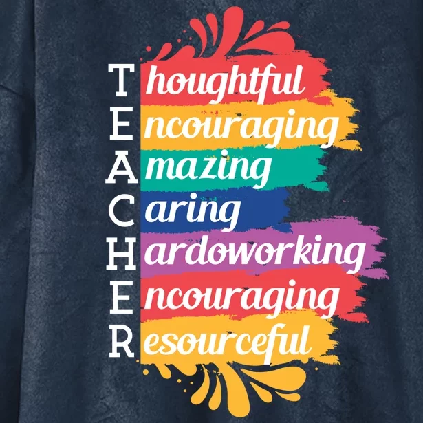 Teacher Rainbow Quote Hooded Wearable Blanket