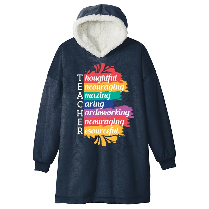 Teacher Rainbow Quote Hooded Wearable Blanket