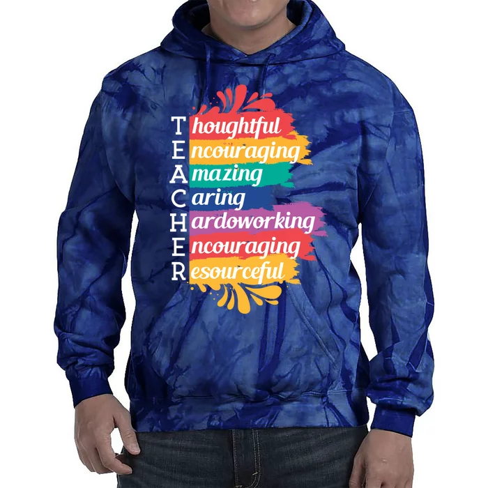 Teacher Rainbow Quote Tie Dye Hoodie