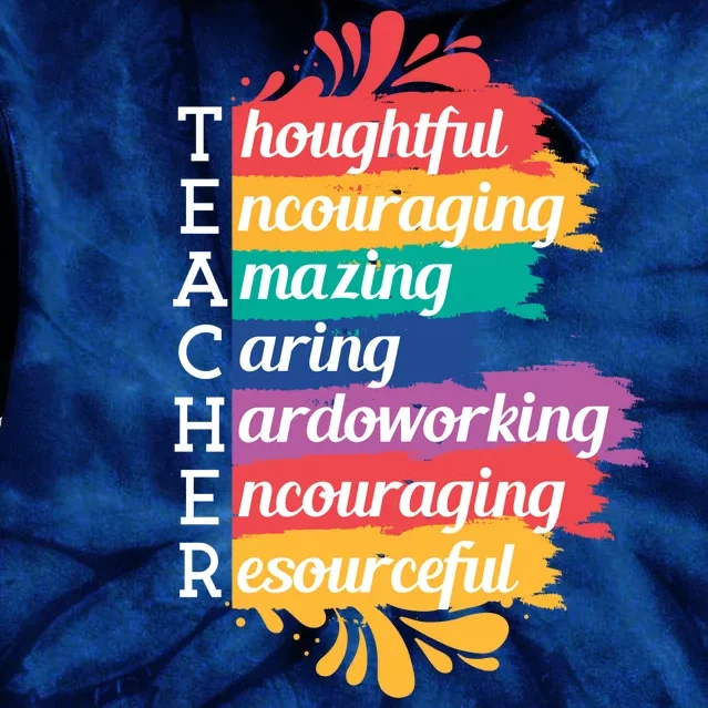 Teacher Rainbow Quote Tie Dye Hoodie