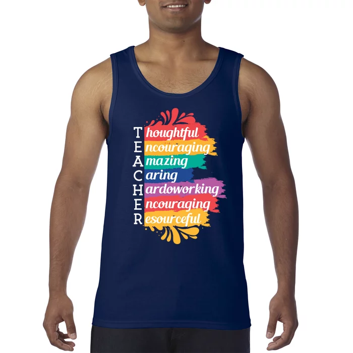 Teacher Rainbow Quote Tank Top