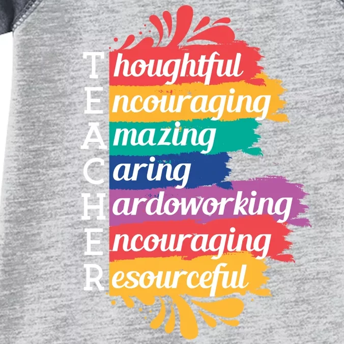 Teacher Rainbow Quote Infant Baby Jersey Bodysuit