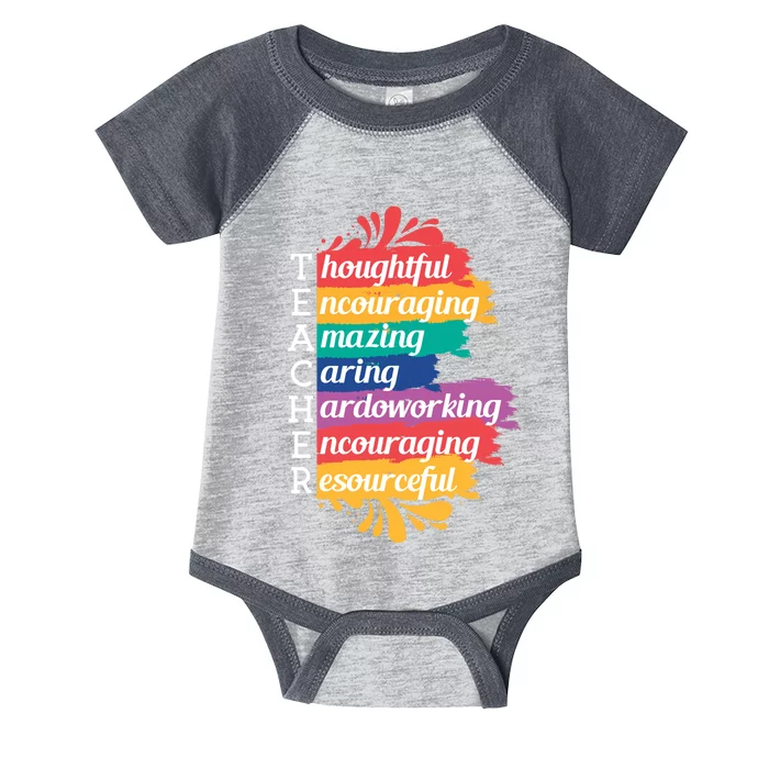 Teacher Rainbow Quote Infant Baby Jersey Bodysuit