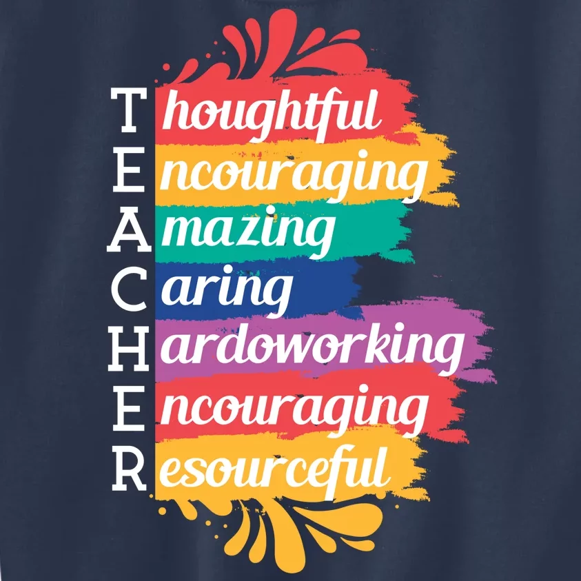 Teacher Rainbow Quote Kids Sweatshirt