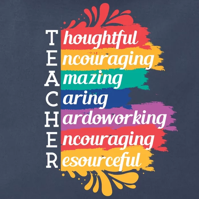 Teacher Rainbow Quote Zip Tote Bag