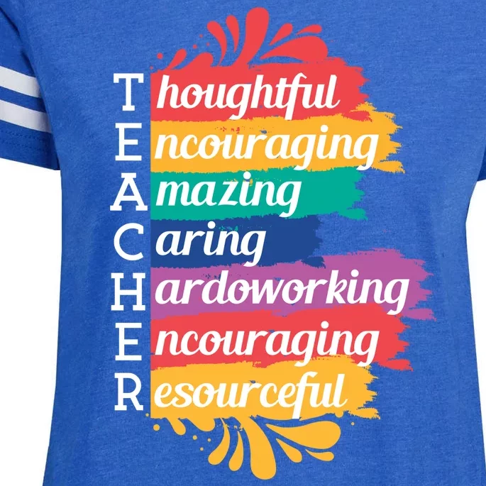 Teacher Rainbow Quote Enza Ladies Jersey Football T-Shirt