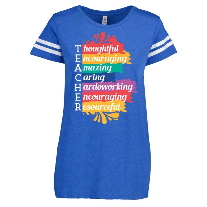 Teacher Rainbow Quote Enza Ladies Jersey Football T-Shirt