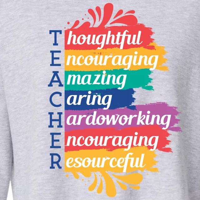 Teacher Rainbow Quote Cropped Pullover Crew