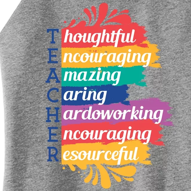 Teacher Rainbow Quote Women’s Perfect Tri Rocker Tank