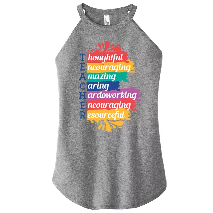 Teacher Rainbow Quote Women’s Perfect Tri Rocker Tank