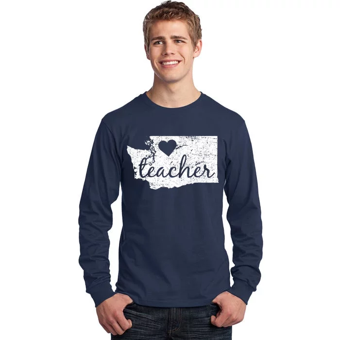 Teacher Red For Ed Washington Public Education Tall Long Sleeve T-Shirt