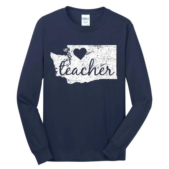 Teacher Red For Ed Washington Public Education Tall Long Sleeve T-Shirt