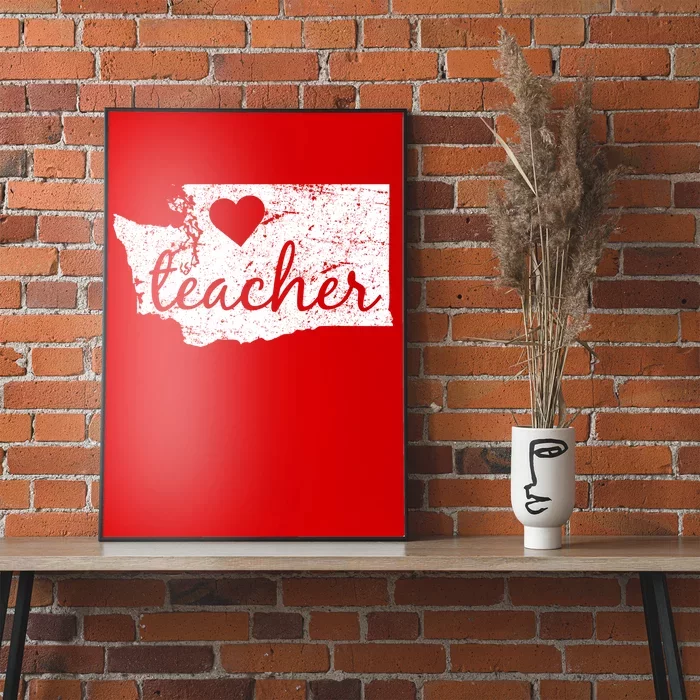 Teacher Red For Ed Washington Public Education Poster