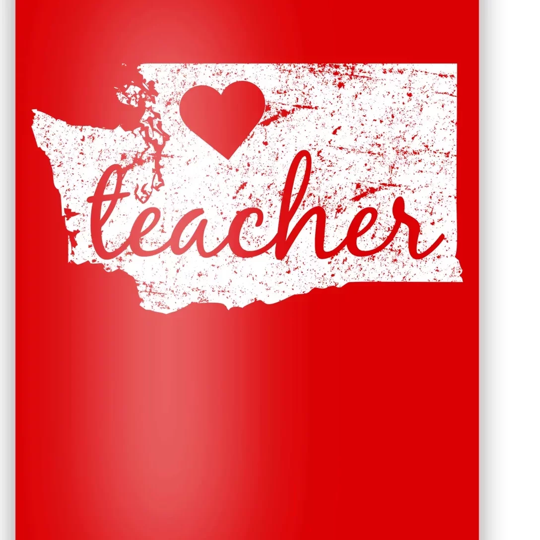 Teacher Red For Ed Washington Public Education Poster