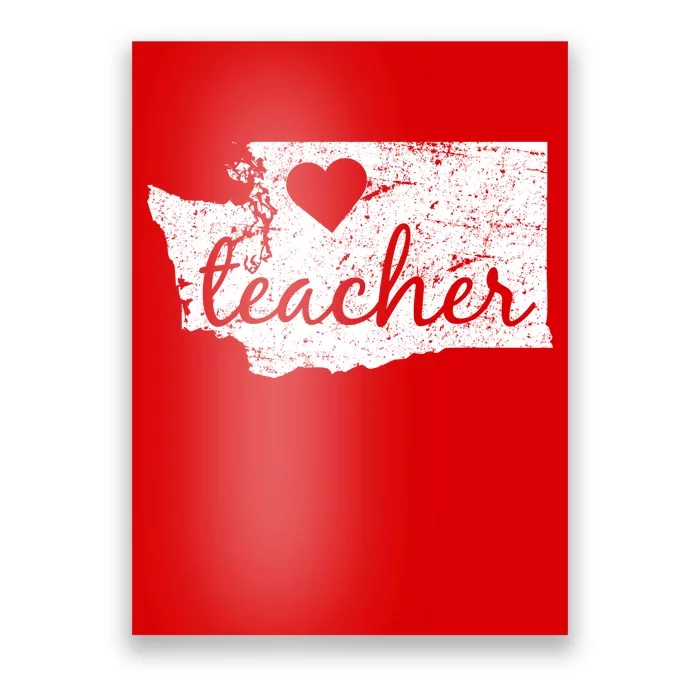 Teacher Red For Ed Washington Public Education Poster