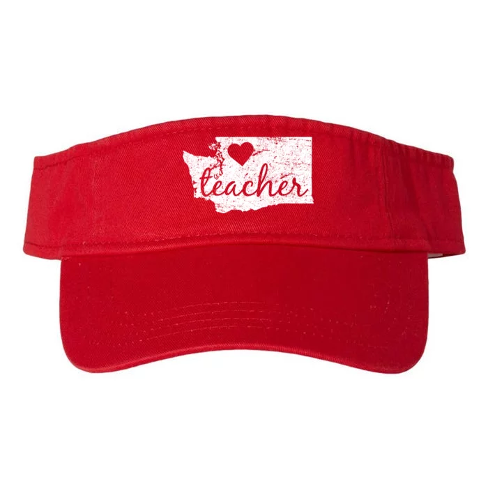 Teacher Red For Ed Washington Public Education Valucap Bio-Washed Visor