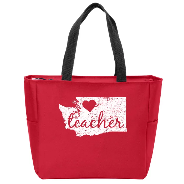 Teacher Red For Ed Washington Public Education Zip Tote Bag