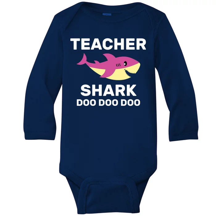 Teacher Shark Baby Long Sleeve Bodysuit