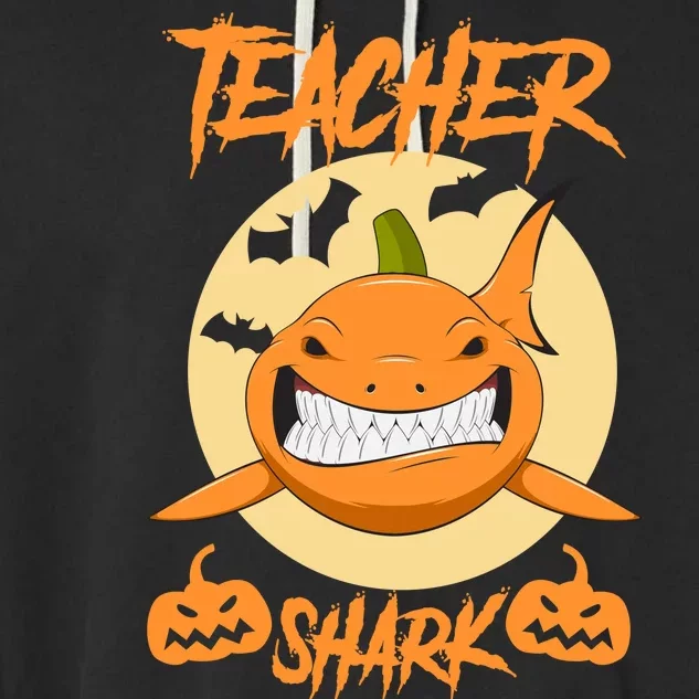 Teacher Shark Doo Boo Boo Pumpkin Halloween Garment-Dyed Fleece Hoodie