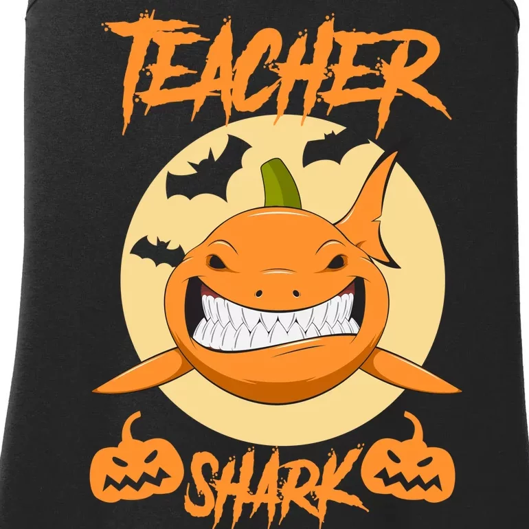 Teacher Shark Doo Boo Boo Pumpkin Halloween Ladies Essential Tank