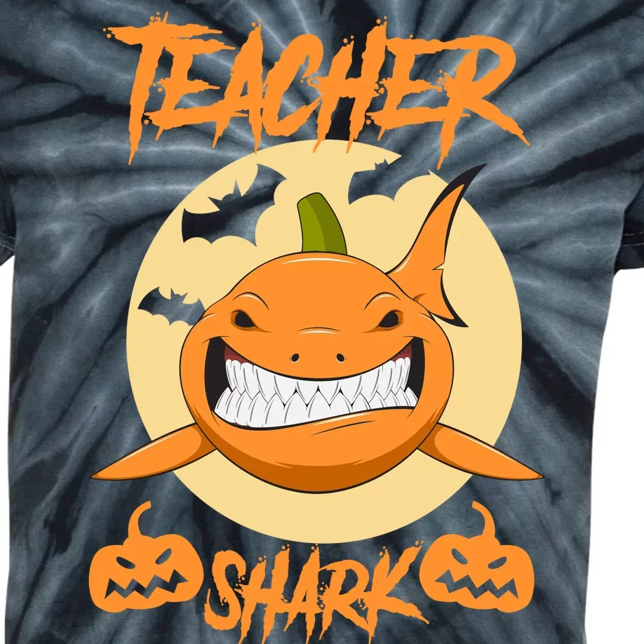 Teacher Shark Doo Boo Boo Pumpkin Halloween Kids Tie-Dye T-Shirt