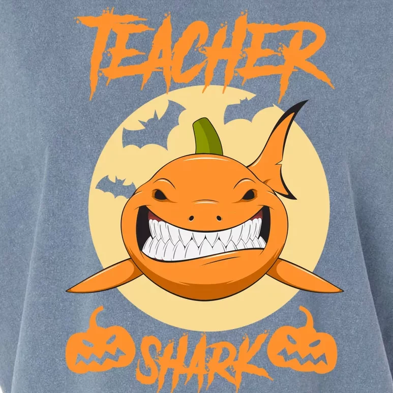 Teacher Shark Doo Boo Boo Pumpkin Halloween Garment-Dyed Women's Muscle Tee