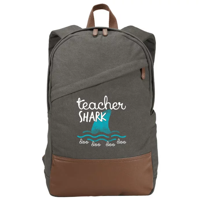 Teacher Shark Doo Doo Doo Cotton Canvas Backpack