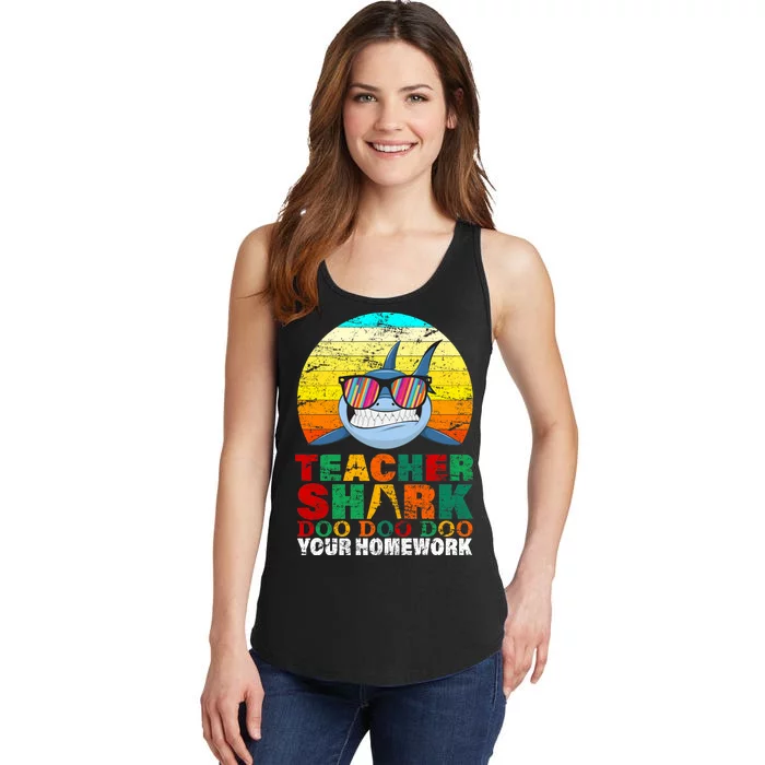 Teacher Shark Doo Doo Doo Your Homework Ladies Essential Tank