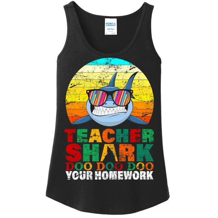 Teacher Shark Doo Doo Doo Your Homework Ladies Essential Tank