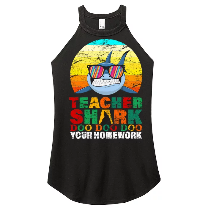 Teacher Shark Doo Doo Doo Your Homework Women’s Perfect Tri Rocker Tank