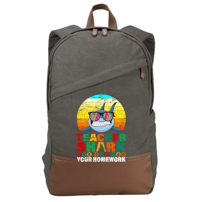 Teacher Shark Doo Doo Doo Your Homework Cotton Canvas Backpack