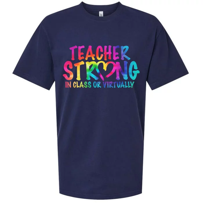 Teacher Strong In Class Or Virtually Sueded Cloud Jersey T-Shirt