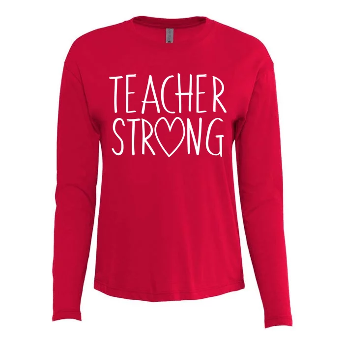 Teacher Strong Support Womens Cotton Relaxed Long Sleeve T-Shirt