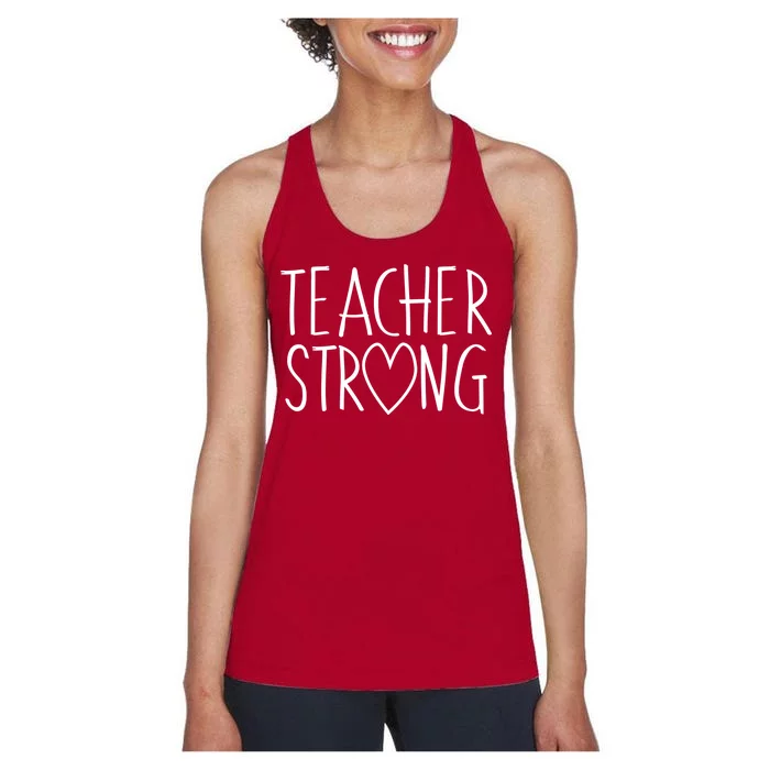 Teacher Strong Support Women's Racerback Tank