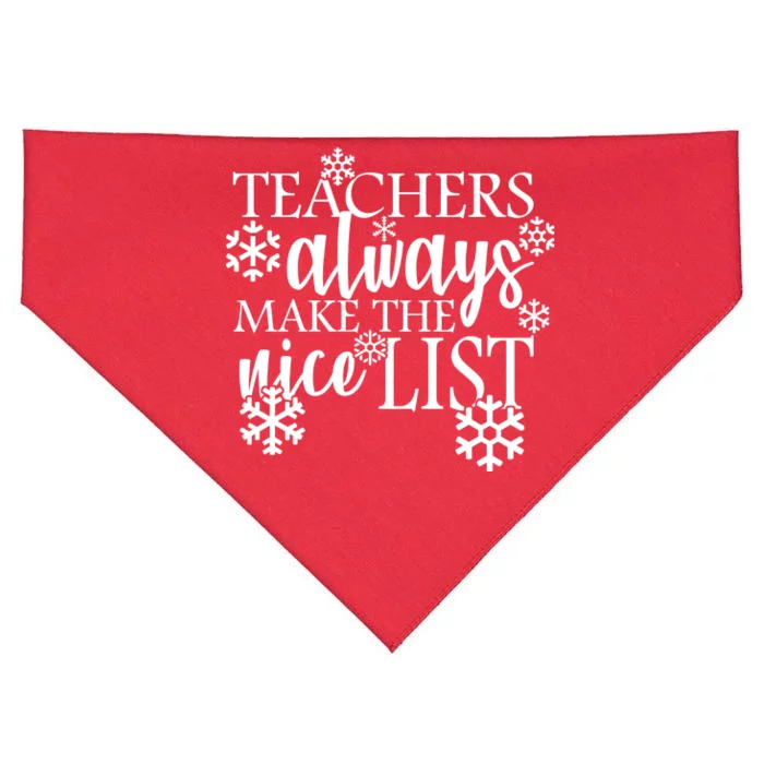 Teachers Always Make The Nice List USA-Made Doggie Bandana